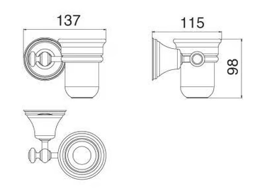 8200 - Wall-mounted toothbrush holder by Rubinetterie Treemme - view 3